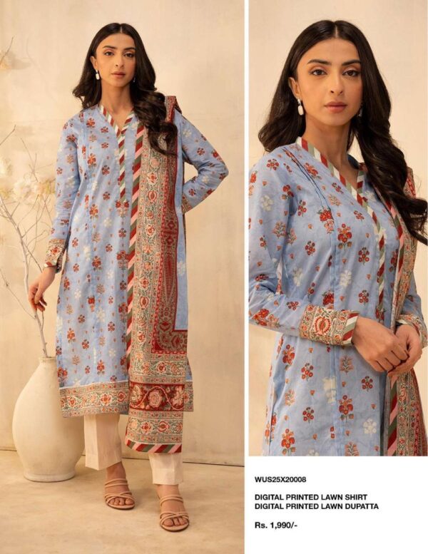 Zell bury Digital Printed Lawn - 8