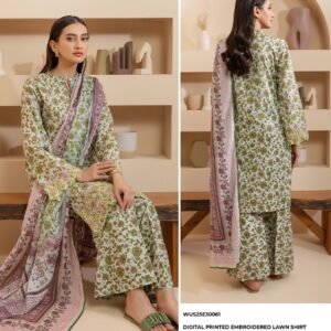 Zell bury Digital Printed Lawn - 13
