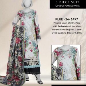 Printed Lawn Shirt - PLUE - 26-1497